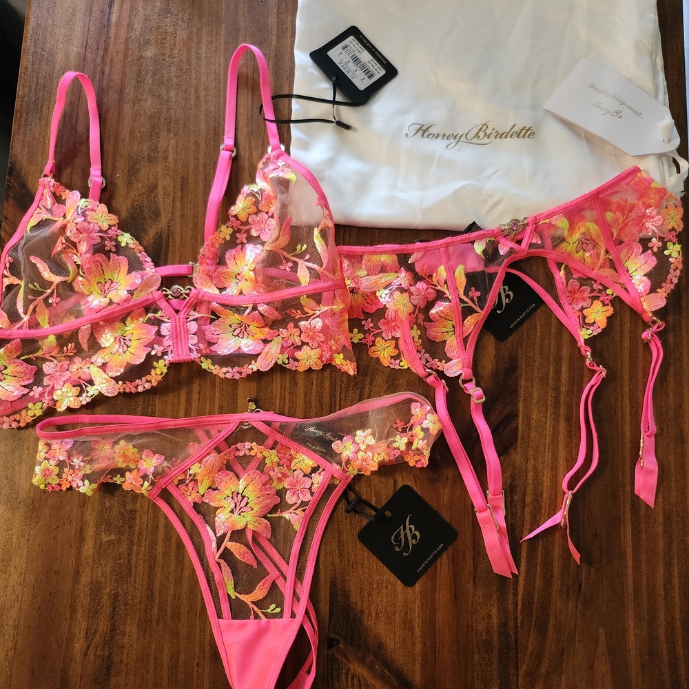 Honey Birdette Pink Floral Summer Set